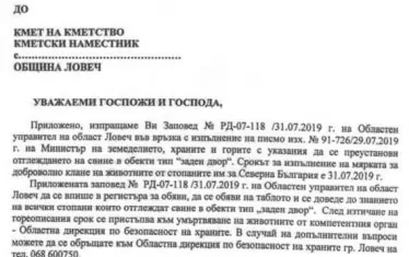 Абсурдна заповед на кмета на община Ловеч, издадена на 31.07, която гласи, че домашните прасета трябва да се изколят, а крайният срок за това е още същия ден.