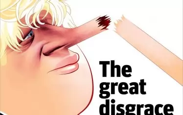  В. "Ню стейтсмън" излиза с поразителна корица, на която има карикатура на Джонсън с нос като на Пинокио и заглавие: "Големият позор".