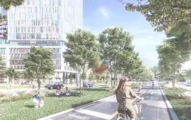  Гледката пред гарата на пръв поглед е идилична, но включва презастрояване, орязване на зелените площи и запазване на автомобилното движение. 