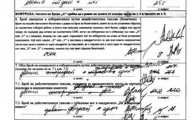 Открийте разликите в този протокол от 44-та секция в район "Искър".