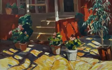 Никола Танев, "Карловски двор", 40-те години на ХХ в., от колекцията на Художествената галерия – Русе