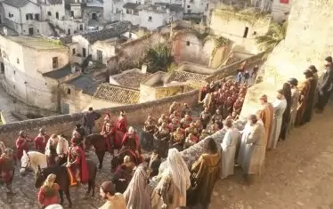   Кадър от филма на Мел Гибсън "Страстите Христови", сниман в Матера. 