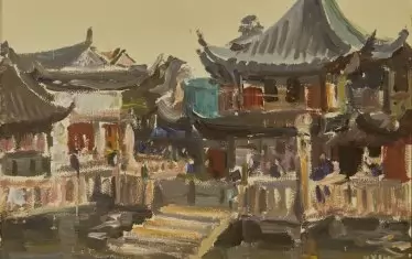 Из Китай, ок. 1958, маслени бои върху картон, 24,5 х 35 см

Софийска градска художествена галерия