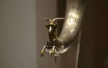  Ритон с глава на козел, частично позлатено сребро, 420-410 г. пр. Хр.