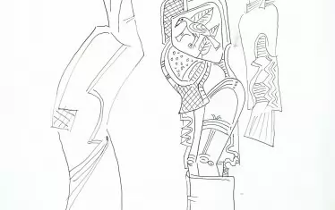 Димитър Казаков – Нерон, Фигури (Гърция), 80-те г. на ХХ в., туш върху картон