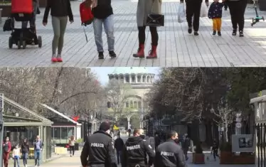 На бул. "Витоша" минувачите са с маски