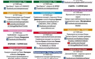Обединеният афиш на културните институти у нас, предоставящи на почитателите си класически музикални удоволствия.