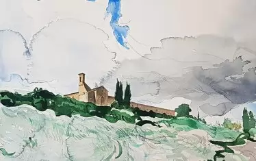  Милко Божков, "Кастело" - акварел в/у хартия