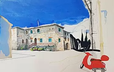  Милко Божков, "Фантерутоли, ул. Верди", акв., м.б., бродерия в/у хартия