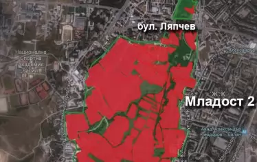  В червено са маркирани частните имоти в Парк "Въртопо"