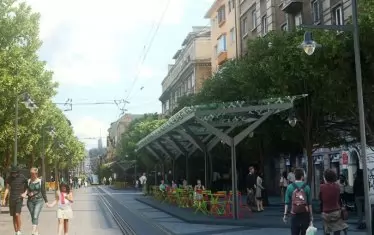 Според проекта, който спечели конкурса за Зона 2, перголи трябваше да има и по други части на "Графа".