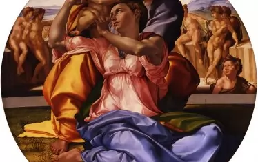  „Тондо Дони“ („Светото семейство“), (1506 г.) 
Микеланджело, галерия Уфици