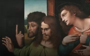  Тома е вдигнал пръст - намек, че няма да повярва във възкресението, „докато не туря пръста си в раните от гвоздеите“. 