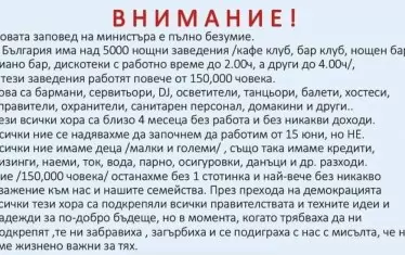 Гневната реакция от страна на представителите на нощни заведения, клубове, барове и дискотеки срещу заповедта на Кирил Ананиев от петък.