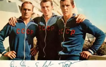 Съветският отбор по модерен петобой в Монреал`76 - Онишченко, Ледньов и Масолов.