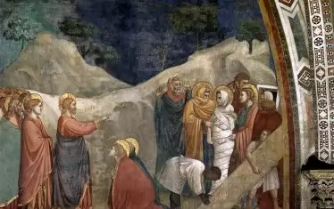  Джото и ученици. „Сцени от житието на Мария Магдалена. Мария Възкресението на Лазар“.  1303-1305 г.