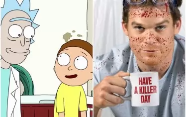 Рик и Морти (вляво) може да спре, заради шега на създателя му с „Декстър“.