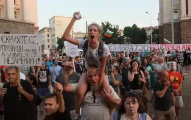 По време на 26-ия ден от протестите в София.