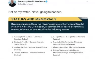 Коментарът на вътрешния секретар Бернхард. 