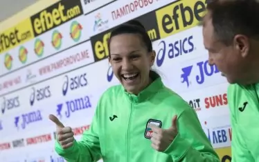 С възпитаничката си Станимира Петрова.