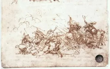 Подготвителни рисунки на Леонардо. 