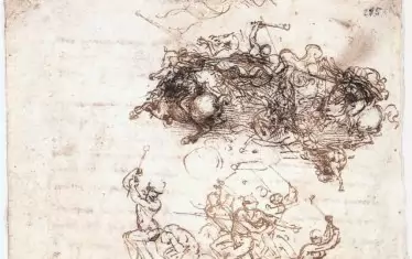 Подготвителна рисунка на Леонардо. 