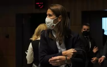  Софи Вилмес на заседанието в Люксембург, когато все още никой не подозира, че тя е заразена