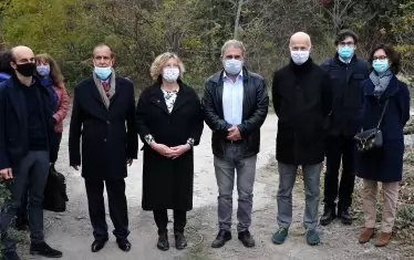 Делегацията, водена от Боил Банов и посланичката Флоранс Робин.