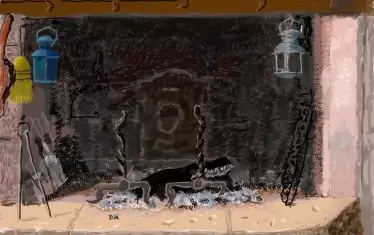  Дейвид Хокни, „Изгасналото огнище“, iPad