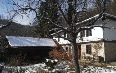 Пол и Андрю в двора на къщата през 2017 г.