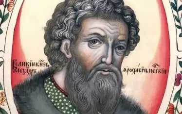 Александър Невски, миниатюра от Царския титулярник, 1672 г.