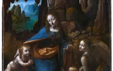 Леонардо да Винчи, „Мадона в скалите“ в Националната галерия, Лондон. 