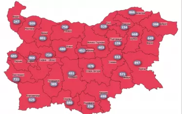 Цяла България вече е в червената зона