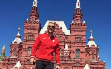 Авторът на гола срещу Словакия Атанас Илиев също увековечи разходката си в центъра на руската столица.