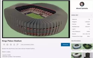 Проектът за стадион на испанеца Микаел Кинтела, на базата на "Парк де Пренс", който бе използван и от кандидат-купувача на "Левски" Джоузеф Диксън.