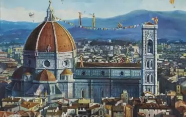  Никас Сафронов, Италиански пейзаж.