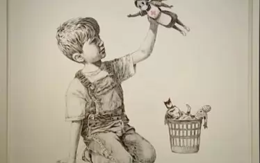  През март 2021 г. тази работа на Банкси бе продадена на търг за 16,8 милиона паунда.