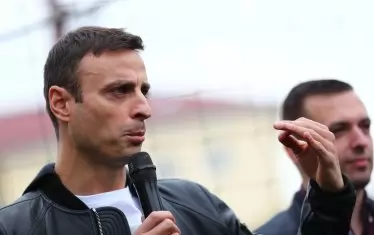 Димитър Бербатов говори при откриването днес на  детски футболен комплекс Sofia Football Lab.