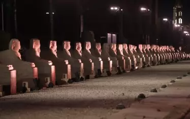  Сфинксовете покрай 2700-метровия път, широк около 70 м са почти 600. 