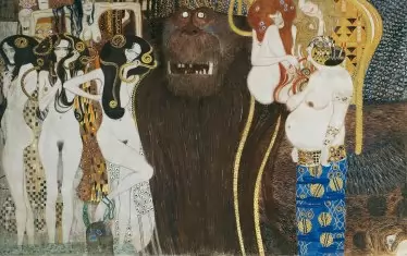  Густав Климт, „Златният рицар“ (1903), Виена, дворец „Сецесион“