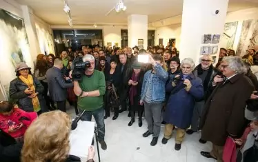  Откриването на изложбата на Величко Минеков в галерия "Контраст". 