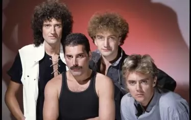 „Куийн“, снимани за обложката на албума The Works през 1984 г.