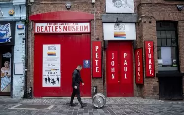  Музеят на „Бийтълс“ в Ливърпул, затворен в пандемията. 