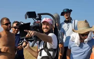 Камен Калев на снимките на "Островът" (2011) на о. Света Анастасия край Бургас.