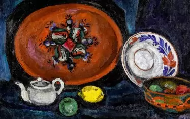  Пьотър Кончаловски „Натюрморт с чайник и поднос“ (1910-1912)