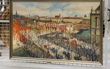  Иго Пьоч, „Фюрерът пристига за прокламацията на присъединяването на 14 март, 1938 г,“, (1940 г.)