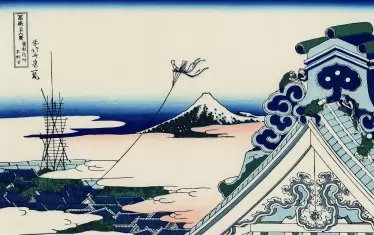 Последният паспортен дизайн на Япония включва изображения от поредицата гравюри ''Тридесет и шест изгледа на планината Фуджи'' от Кацушика Хокусай.