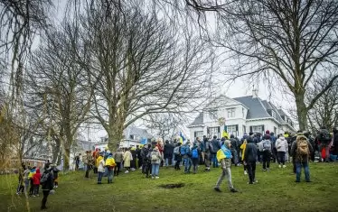 Демонстрация пред руското посолство в Хага