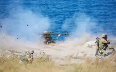 Граничари на Змийсккия остров по време на миналогодишното учение.