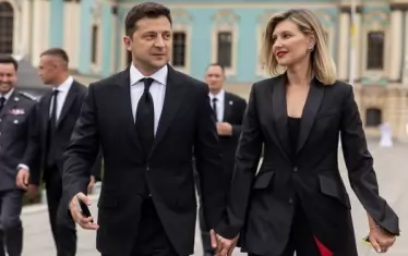Володимир Зеленски с първата дама Олена Зеленска.